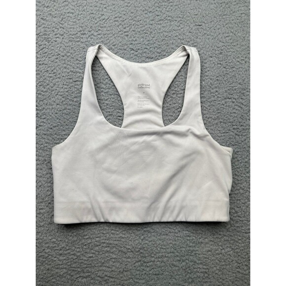 Girlfriend Collective #1002 size medium light gray sports bra unlined - Picture 1 of 5
